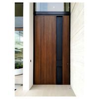 Porte extérieure élégante en bois massif, moderne, de haute qualité, étanche, pour immeuble d'appartements