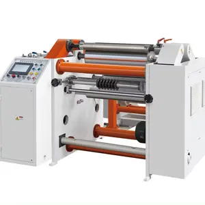 Máquina cortadora e rebobinadora de etiquetas de superfície HJFQ-800, filme de papel, rolos enormes de papel, máquina para cortar e rebobinar