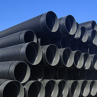Tuyau de drainage d'égouts en HDPE à double paroi ondulée JUNYU DN300-DN800mm, connexion par fusion à emboîtement SN10, DN100-DN1200, 5,8-11,8m