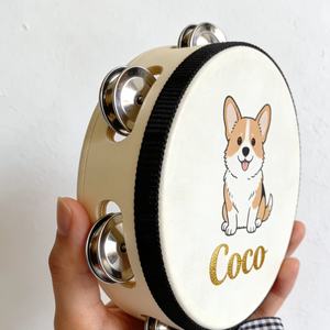 <span class=keywords><strong>Tambourin</strong></span> rond en bois pour enfants, <span class=keywords><strong>petit</strong></span> tambour à main en bois, 15 cm, pour jouets éducatifs, logo personnalisé - Product Image 1