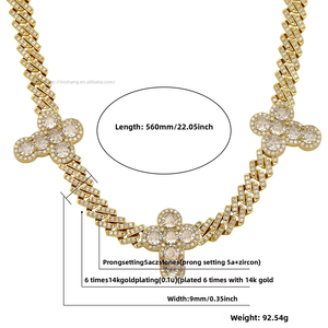 European American <b>Cross</b>-border Hot-selling Hip-hop Micro-inlaid <b>Cross</b> Cuban Necklace Unisex Link <b>Chain</b> Jewelry Wholesale - Product Image 4