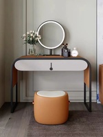 Table de maquillage moderne en bois massif, coiffeuse avec miroir LED tactile, design durable, pour chambre à coucher