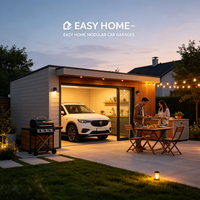 Garage modulaire personnalisé, construction de garage en acier complet avec salle de rangement pour usage domestique