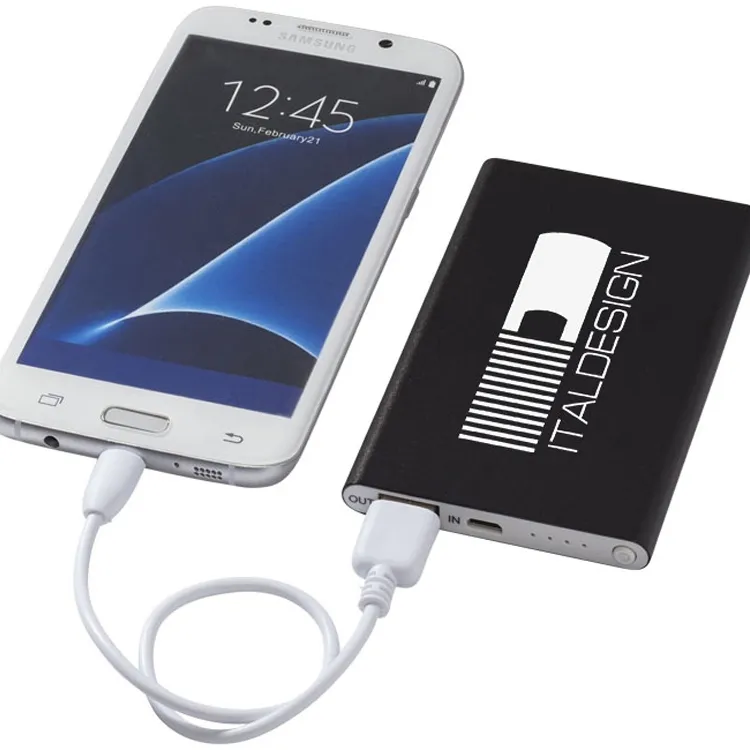 Venta caliente promocional powerbanks 4000mAh con 4 nivel de batería led luces cargador USB para Samsung para iPhone cargador