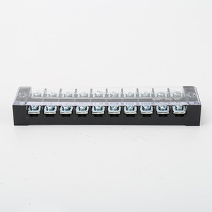 TB-25A/10P <b>Terminal</b> Block 10-Slot Screw Type Fixed Fence Quick Connect Parallel Connector Copper Contact 25A 11-20 AWG - Product Image 3