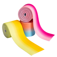 Bande élastique en polyester tissé sergé à haute ténacité, imprimée de motifs floraux, avec logo personnalisé, technologie de transfert thermique, design élégant