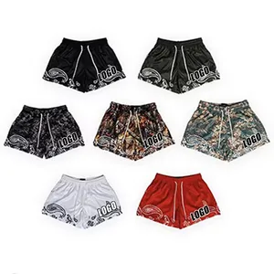 Vervaardigen Op Maat Gemaakte Gym Shorts Handdoek Geborduurd Ademend Mesh Gat Binnenpanty Premium Trainingstraining Korte Broek Heren