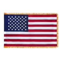 Vente en gros de drapeaux personnalisés de haute qualité, à une ou deux faces, 3x5 pieds, toutes tailles, logo personnalisé, tous les pays, avec frange dorée