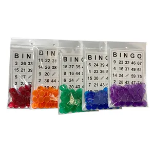 OEM Welcomed Kid educational plastic piece aids dia. 17mm magnetic bingo card&chip game set