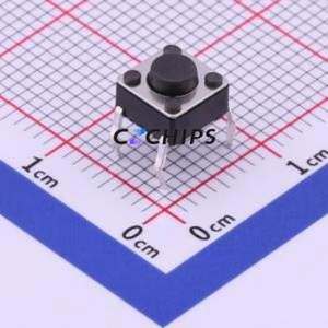 TS6643CJ Tactile Switch Through hole Component (THT)-4P,6x6mm Switch Single Pole Single Throw Round Button 2.5N Through Hole - Product Image 1