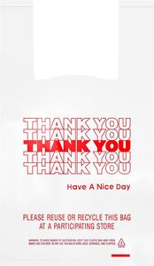 Bolsas de plástico a granel de grado alimenticio para llevar compras al por menor convenientes 'gracias' para llevar convenientes para supermercado para - Product Image 3