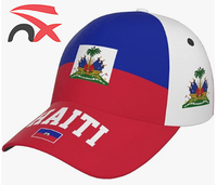 Casquette de baseball réglable de luxe avec logo personnalisé, drapeaux nationaux haïtiens, protection solaire pour hommes et femmes