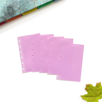 Classeur à anneaux PP étanche personnalisé avec pochette de rangement pour espèces A7 rose