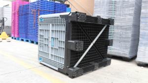 QS 1200x1000x1200mm 1020L ağır toplu depo depolama satılık istiflenebilir katlanır plastik katlanabilir palet kutuları - Product Image 3