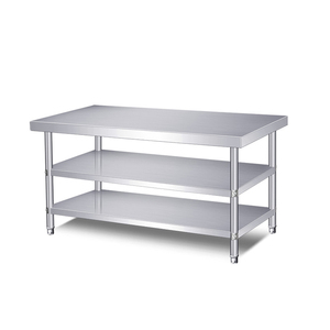 Mesa de Trabajo de Acero Inoxidable 304 de 3 Niveles - Mesa de Trabajo de Cocina de Grado Industrial con Estructura Resistente, Ideal para <span class=keywords><strong>Catering</strong></span>/Fábrica - Product Image 1