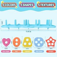 Juguetes Educativos Sensoriales para el Aprendizaje Temprano, Juguetes de Baño Libres de Moho, Juguetes de Silicona para Clasificar Colores y Formas y Apilar para Niños Pequeños