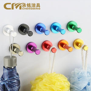 Chengming Sanitary Ware Colorful Round Wall Mounted Clothes <b>Hooks</b> Punch Free Polished Finish For <b>Kitchen</b> Bathroom Storage - Product Image 5