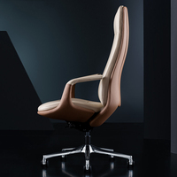 Chaise de bureau ergonomique en cuir de luxe italienne moderne avec fonction de réclinaison et de levage pour la maison, le bureau et l'hôpital
