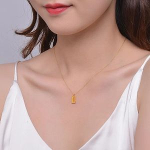 เครื่องประดับแฟชั่นหรูหราทันสมัย Xinfly 2023 ทองคำแท้ 999 บริสุทธิ์ 24K รูปทรงลูกคิด จี้นำโชค สร้อยคอทองคำ 18K - Product Image 4