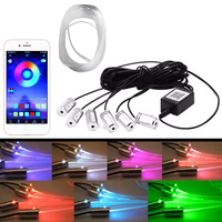 Bande lumineuse d'ambiance pour voiture à led néon multicolore fibre optique pour voiture Lumières d'ambiance