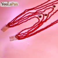 YouLaPan Peigne à cheveux perlé pour mariages, tissé à la main avec strass et pompon simple, accessoires de coiffure pour femmes pour banquets et danses YXA167