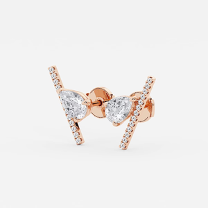 ต่างหูเพชรทรงลูกแพร์ 2 1/4 กะรัต ประดับเพชรทรงกลมแบบไมโครเพฟ ดีไซน์หรูหรา ระยิบระยับ สวยงาม พร้อมความรู้สึกหรูหราอย่างมีคุณค่า - Product Image 2