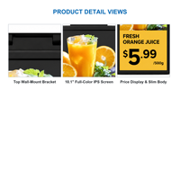 Label Rak Elektronik 10.1 Inci Full Color WiFi Bluetooth, Label Harga Digital LCD ESL untuk Supermarket, Display Retail, Pemasangan di Dinding