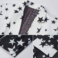 Five Star Gradient Suit Pop Manteau habillé d'hôte imprimé pour homme