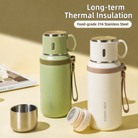 Gobelet isotherme portable en acier inoxydable 316 pour l'extérieur, avec infuseur à thé, grande capacité, double paroi épaissie, avec cordon de transport