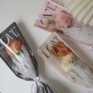 San valentino ti amo nuovo personalizzabile bouquet rosa borsa decorazione trasparente a manica piccola