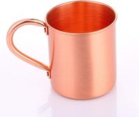 Mug à Moscow Mule moderne 100% cuivre pur, 16 oz, isolé, lisse, réutilisable, sans revêtement intérieur, pour cocktails, café, bière, lait, eau