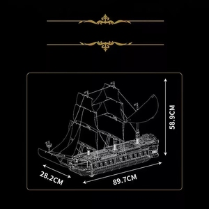 Mould King 13192, Barco Fragata Imperial, Juguetes de Construcción con Bloques de Partículas Pequeñas, Modelo para Regalo - Product Image 5