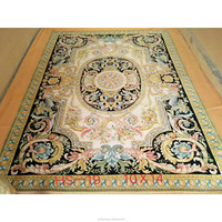 Tapis Savonnerie en laine nouée à la main de luxe 6x9 Cour française Tapis de palais royal européen de la France faits à la main par l'usine chinoise