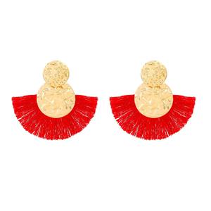 Boucles d'oreilles fleur en alliage de conception de niche européenne américaine rétro 1PC boucles d'oreilles à pompon pour femmes mode exagérée - Product Image 3