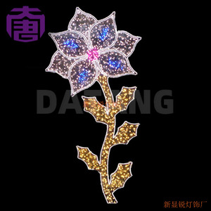 Decoración navideña para exteriores de alta calidad, decoración de jardín de bodas, luces LED con motivos de flores 2D personalizadas - Product Image 6