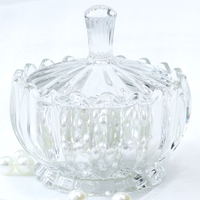 Nouveau design, pot en verre de haute qualité avec couvercle pour collations, desserts et fruits, idéal pour la maison, les fêtes et les mariages.
