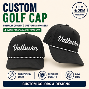 Urban Active 5 Panel Waterproof Golf <b>Cap</b> Custom Embroidery Logo Low MOQ OEM Laser Perforated Breathable <b>Quick</b> <b>Dry</b> Performance To - Product Image 1