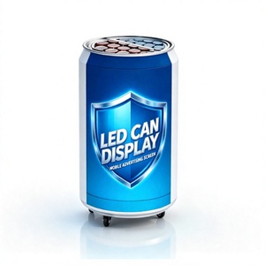 จอ LED แบบติดตั้งในตู้เย็น ความละเอียดสูง สีสันสดใส สำหรับโฆษณา จอแสดงผล LED ทรงกระบอกอัจฉริยะ สำหรับบาร์และผับ - Product Image 1