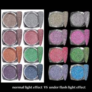 Ensemble de poudre scintillante réfléchissante 8 couleurs Sparkle Diamond Nail Glitter Dust Shiny Sugar Nail Powder Tremping Pigment Loose Nail - Product Image 5