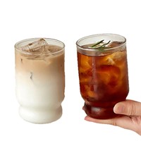 Mug en verre borosilicate simple ; Tasse à café et jus résistante à la chaleur ; Design transparent sans couvercle pour boissons froides et lait – Style moderne