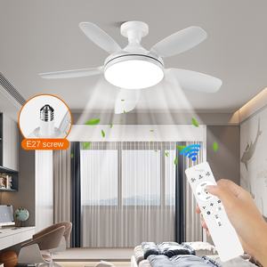 Moderno 32 pulgadas E27 LED Cross-Border ultrafino <span class=keywords><strong>ventilador</strong></span> eléctrico lámpara Control remoto hogar <span class=keywords><strong>faro</strong></span> Panel <span class=keywords><strong>ventilador</strong></span> para dormitorio sala de estar - Product Image 1