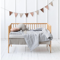 Haute qualité tissé solide bébé couette lin couverture doux écologique pépinière literie toutes saisons bébé douche cadeau