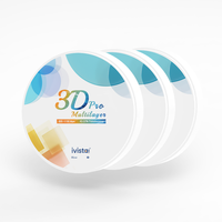 Bloque de Zirconia Multicapa IVISTA 3D Pro de Alta Resistencia, 43-55% de Translucidez, 800-1200MPa, para Puentes Dentales