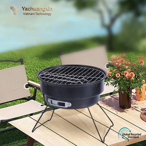 Estufa Portátil de Leña Metálica con Parrilla para Acampar al Aire Libre, Picnic y Barbacoa - Product Image 2