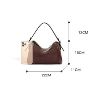 Handtassen 2025 tas wanita kulit asli pabrikan ODM harga pabrik kustom desain minimalis tas tangan wanita kulit sapi Suede