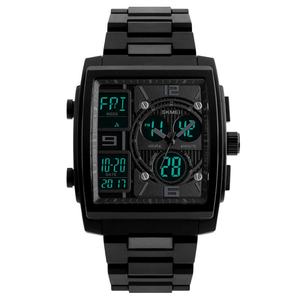 Reloj de Pulsera Multifuncional de Diseño Skmei 1274 para Estudiantes, Reloj Cuadrado Negro con Esfera Grande y Luminoso para Exteriores - Product Image 1
