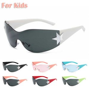 Gafas de Sol de Moda 2023 para Niños y Niñas, Lentes de Sol Deportivas Punk sin Montura con Protección UV400, Gafas de Sol Infantiles Y2K con Estrellas - Product Image 1