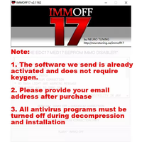 Logiciel IMMO-OFF 17 IMMOFF17 Version d'Activation EDC17 MED 17, Correction de Checksum EEPROM ECU pour Flash IMMO OFF