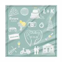 Foulard Carré de Luxe en Soie Satin Personnalisé pour Femme et Homme, Imprimé par Sublimation ou Numérique, 90x90 cm, Idéal comme Cadeau