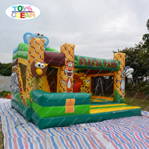 Nouveau parc de jeux gonflable sur le thème des animaux de la jungle, château gonflable avec toboggan, aire de jeux pour enfants - Product Image 3